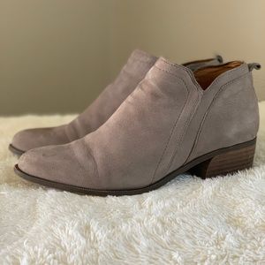 Grey suede booties